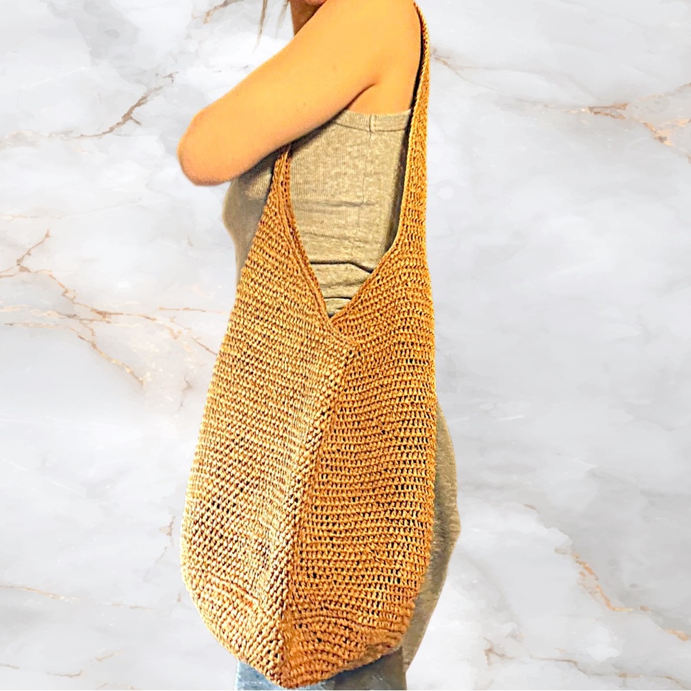 RARE Helen Kaminski Handwoven Raffia Bucket Bag - Vintage Australian Made - Picture 7 of 7